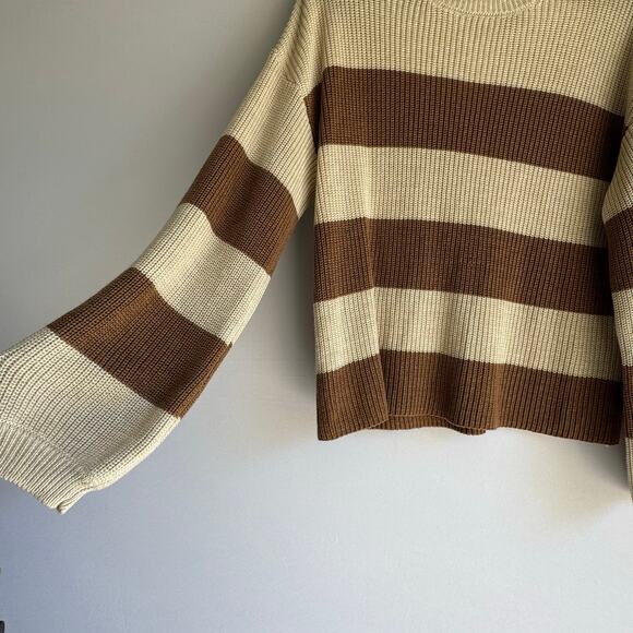 NWT Cute Women's Steve Madden Stripped Brown and Tan Sweater Size XL - Picture 5 of 8